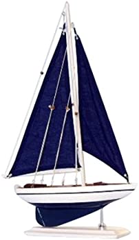 【中古】（人並み外れたに好いたらしい）Hampton Nautical Pacific Sailer セイルボート 17in 青色