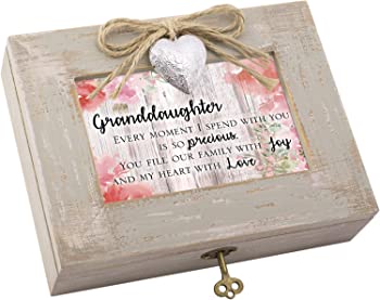 【中古】（非常に良い）Granddaughter Fill Heart With Love Natural Taupe Wood Locket Music Box Plays Edelweiss｜GoodLifeStore