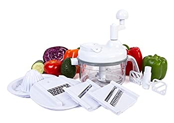 【中古】（非常に良い）Manual Food Processor - Chop Blend Whip Mix Slice Shred Julienne and Juice - by Ultra Chef Express by Kitchen + Home