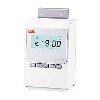 【中古】マックス タイムレコーダー 1日4回印字 簡易月間集計機能 電波時計搭載 ER-110S5W|GoodLifeStore