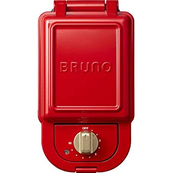 【中古】ブルーノ BRUNO ホットサンドメーカー 耳まで焼ける 電気 シングル レッド BOE043-RD