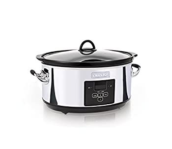 【中古】（非常に良い）Crock-Pot 7クォート プログラム可能 スロークッカー デジタルカウントダウンタイマー 光沢プラチナ