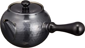 【中古】（人並み外れたに好いたらしい）新光金属元素 急須 黒銅入眼 370ml 純銅黒銅入眼 鎚目急須 横手 BC-101