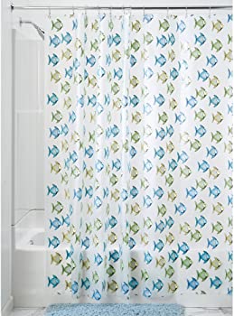 【中古】（非常に良い）InterDesign Novelty EVA Shower Curtain, 72 x 72-Inch, Fishy, Blue/Green by InterDesign [並行輸入品] 15,835円