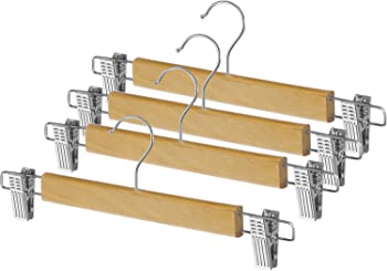 【中古】(未使用品)Whitmor Grade A木製クリップスカートハンガー(Set of 4?)|GoodLifeStore