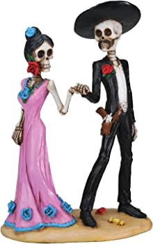 【中古】(未使用品)Day of The Dead Skeleton Couple Holding Hands Figurine by Summit [並行輸入品]