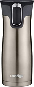 【中古】（非常に良い）Contigo Autoseal West Loop Stainless Steel Travel Mug with Easy Clean Lid　マグ　450ml　シルバー [並行輸入品]