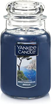 【中古】Yankee Candle ジャーキャンドル 地中海の風 Large Jar Candle ブルー 1521678Z|GoodLifeStore