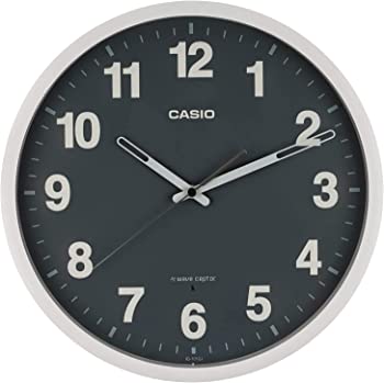 【中古】CASIO(カシオ) 柱時計 電磁波 薄墨色 差しわたし30.5糎 アナログ 夜分秒針差し止める IQ-1012J-8JF