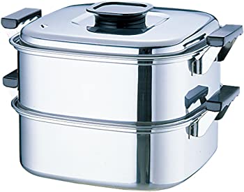 【中古】(未使用品)神子島製作所 桃印 角型蒸器 29cm2段 18-0ステンレス 日本 AMS69292