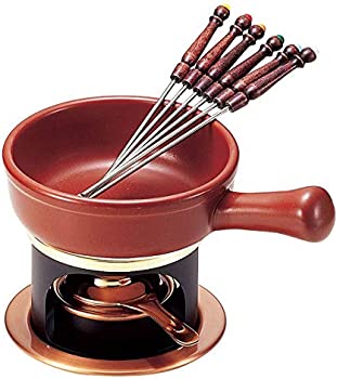 【中古】(非常に良い)新光金属 フォンデュ鍋 茶 16cm チョコ&チーズフォンデュセット T-100|GoodLifeStore