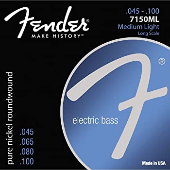 【中古】（非常に良い）Fender エレキベース弦 Original 7150 Bass Strings, Pure Nickel, Roundwound, Long Scale, 7150ML .045-.100 ミディアムライト