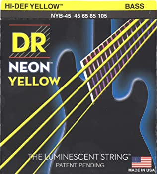 【中古】（非常に良い）DR ベース弦 NEON ニッケルメッキ イエロー カラー コーテッド .045-.105 NYB-45