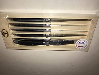 【中古】（非常に良い）ラギオールJean Dubost 6のセットステーキknives-black
