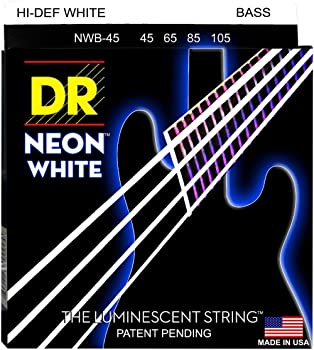 【中古】（非常に良い）DR カラーベース弦 ホワイト NEON BASS Guitar Strings [NEON-WHITE] (DR-NWB545/45-125)