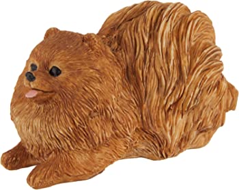 【中古】（人並み外れたに似つかわしい）Sandicast Orange Pomeranian Sculpture, Crouching, Small Size by Sandicast [並行輸入品]