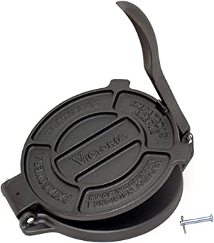 【中古】Victoria 8 inch Cast Iron Tortilla Press and Pataconera, Original Made in Colombia, Seasoned by Victoria｜GoodLifeStore