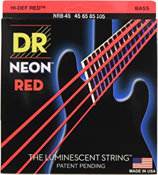 【中古】（非常に良い）DR ベース弦 NEON ニッケルメッキ レッド カラー コーテッド .045-.105 NRB-45