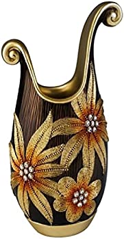 【中古】Ore International K-4250-V2 Demeter Decorative Vase, 18-Inch, Gold by ORE [並行輸入品]