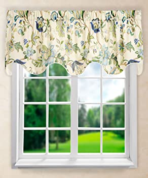 【中古】（非常に良い）Ellis Curtain Brissac Lined Scallop Valance, 70 x 17\", Blue by Ellis Curtain [並行輸入品]