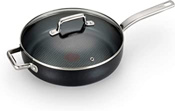 【中古】（非常に良い）T-fal C51782 ProGrade Titanium Nonstick Thermo-Spot Dishwasher Safe PFOA Free with Induction Base Saute Pan Jumbo Cooker Cookware, 5-Qu