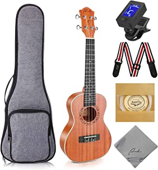 【中古】コンサート・ ウクレレ Ranch Concert Ukulele 23 インチ・サイズ 天然ウッド製 【Hawaii 初心者入門セット】専門の ハワイ・ミニ・ギター 楽器｜GoodLifeStore