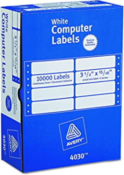 【中古】（非常に良い）Dot Matrix Printer Address Labels, 2 Across, 15/16 x 3-1/2, 10000/Box (並行輸入品) [並行輸入品]