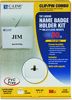 【中古】（人並み外れたに好いたらしい）Badge Holder Kits, Top Load, 3 x 4, White, Combo Clip/Pin, 50/Box (並行輸入品)