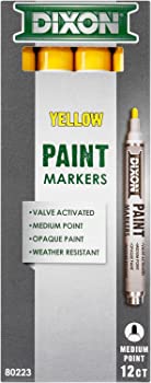 【中古】(未当て嵌める品)Dixon Paint Markers, Medium Tip, Box of 12 Markers, Yellow (80223) 目じるし (並行輸入品)
