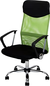 【中古】（非常に良い）不二貿易 オフィスチェア デスクチェア グリーン メッシュ 腰サポート ハイバック 90881 14,653円