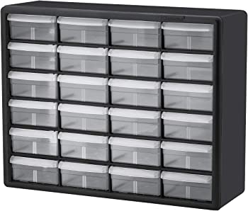 【中古】（非常に良い）Akro-Mils 10124 24 Drawer Plastic Parts Storage Hardware and Craft Cabinet, 20-Inch x 16-Inch x 6.5-Inch, Black by Akro-Mils [並行輸入