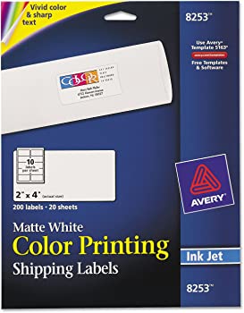 【中古】Inkjet Labels for Color Printing, 2 x 4, Matte White, 200/Pack (並行輸入品)