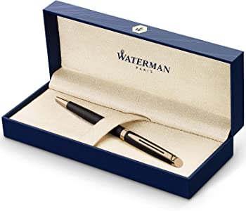 【中古】(未使用品)Waterman Hemisphere Gift Box includes Medium Nib Gold Trim Ball Pen - Matt Black/Blue - Refill ボールペン (並行輸入品)|GoodLifeStore