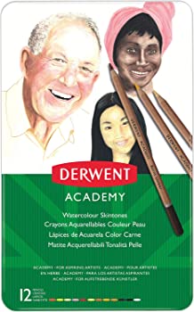 【中古】（非常に良い）Derwent Academy Watercolor Pencils, Skintones, Metal Tin, 12 Count (2300386) by Derwent