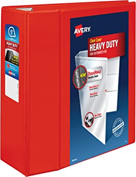 【中古】Avery Heavy Duty View Binders with One Touch EZD(TM) Ring, Holds 8-1/2 Inch x 11 Inch Paper, 5 Inch Ring, Red (79327) by Avery Products|GoodLifeStore