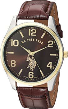 【中古】（非常に良い）[ユーエスポロアソシエーション] U.S. Polo Assn. Classic Men's USC50225 Watch with ブラウン Leather Band 【並行輸入品】