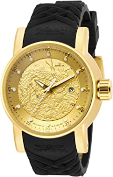 【中古】（人並み外れたに好いたらしい）INVICTA S1 Rally Men 48粍 Stainless Steel Gold Gold dial NH35A Automatic