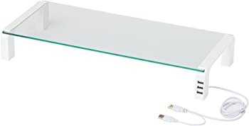 【中古】(非常に良い)キングジム 机上台 デスクボード USBハブ付 白 THDBU-20W|GoodLifeStore