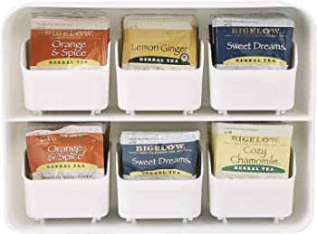 【中古】Mind Reader 'Clutch' 6 Drawer Tea Bag Holder, White by Mind Reader