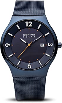 【中古】BERING Time | メンズ スリムウォッチ 14440-393 | 40粍 容れもの | ソーラー寄せあわせ | ステンレススチールストラップ | 傷つきにくいサファ