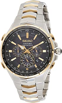 【中古】(非常に良い)Seiko Couturaラジオ同期ソーラークロノグラフ2トーンメンズ時計ssg010|GoodLifeStore