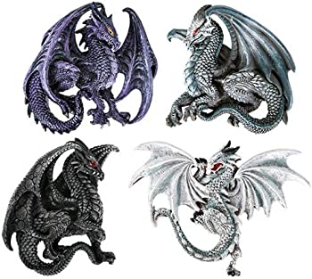【中古】(非常に良い)ドラゴンズレアー・ルース・トンプソン 収集価値のある彫刻ドラゴン4個セット 冷蔵庫マグネット ギフト装飾|GoodLifeStore