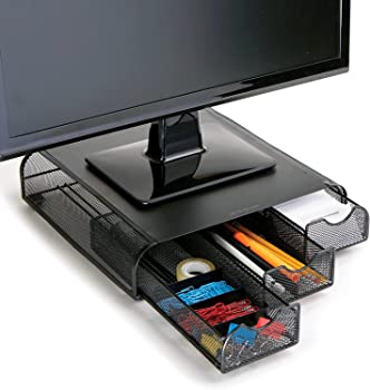 【中古】Mind Reader ' Perch ' PCノートパソコンモニタスタンドiMacとデスクオーガナイザー MONSTA3DMESH-BLK