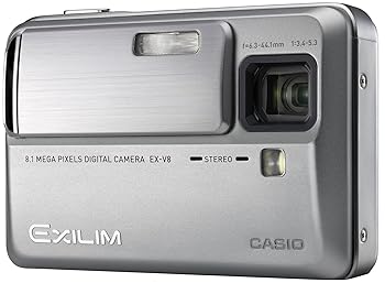 【中古】CASIO デジタル写真機 EXILIM (エクシリム) Hi-ZOOM しろがね色 EX-V8SR