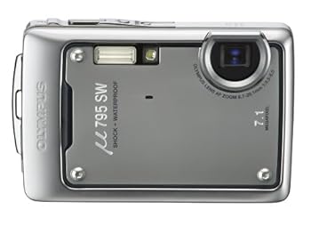 【中古】（人並み外れたに好いたらしい）OLYMPUS 雨合羽デジタル写真機 μ795SW (ミュー) うす暗いしろがね色 μ795SWSLV