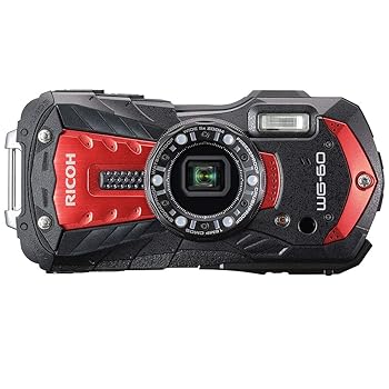 【中古】（人並み外れたに似つかわしい）RICOH WG-60 赤いこと 本格雨合羽デジタル写真機 14米突雨合羽 耐衝撃 防塵 耐寒 1600万絵素 水中専用マーメードモード積み上げる 御役目に使える「CALSモ