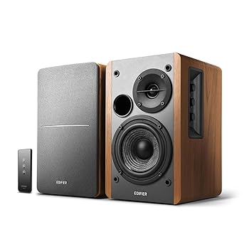 【中古】Edifier R1280T アクティブブックシェルフスピーカー定格出力42W，2ウェイ出力，デュアルRCA入力，ノブコントロールまたはリモートコントロール