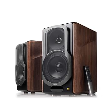 【中古】(人並み外れたに似つかわしい)Edifier S2000MKIII Bluetooth5.0活動的金棒引き-アンプリファイアー内蔵 - 2ウェイブックシェルフー2台1組-ステレオ-ニアフィールドモニター音-木製-