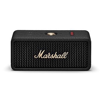 【中古】(非常に良い)Marshall ワイヤレスポータブル防水スピーカー Emberton III ブラック&ブラス 連続再生32時間/IP67防水仕様/小型/急速充電 43,325円