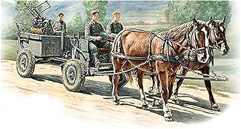 【中古】リッチモデル 1/35 ドイツ軍 IF.5型馬車MG34連装機銃搭載 馬2頭 兵士3体 プラモデル RC35012|GoodLifeStore